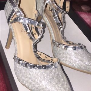 Sparkly Criss Cross Lace Heels